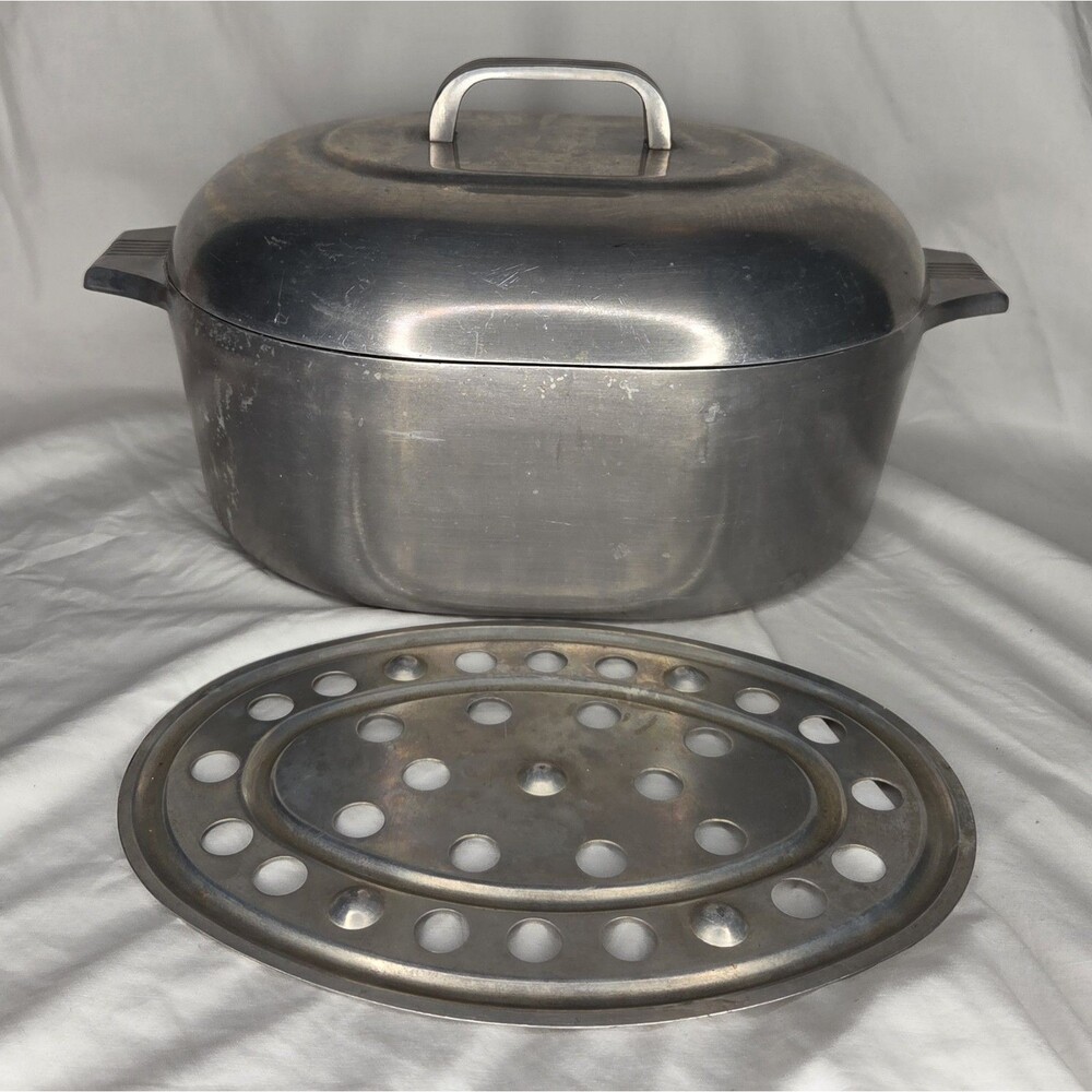 Vintage Wagner Ware Magnalite 4265-P Oval Roaster Dutch Oven Complete w/ Trivet